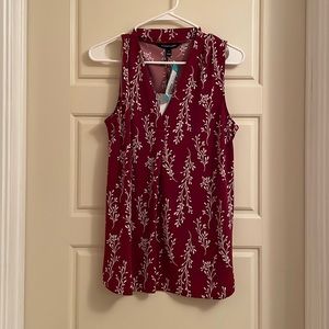Stitch fix 41 Hawthorn Gabriella V Neck stretch knit top in Burgundy